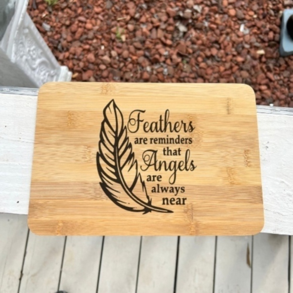 Feathers Angels Memorial Bamboo Cutting Board